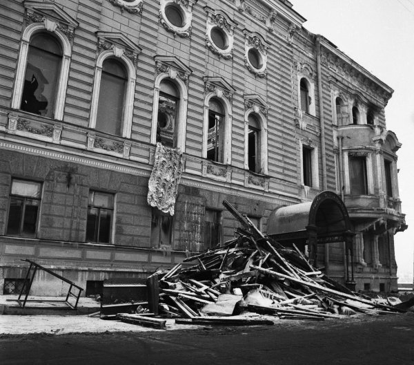 После пожара: вид с Кричевского переулка